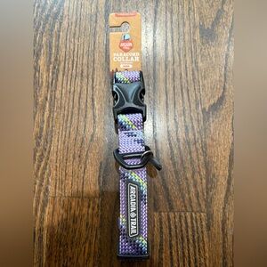 Arcadia Trail Paracord Purple & Black Dog Collar (Med)